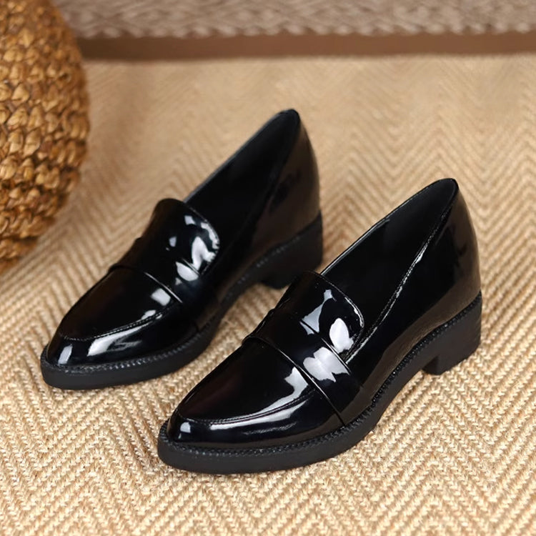 Best Seller: Bit Loafers, Patent Leather Shoes with 6cm Heels, Available in 4 Styles, Comfortable to Walk in, Black, Perfect for Commuting and Casual Wear
