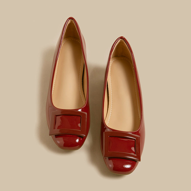 [Highly reviewed] Buckle pumps, patent leather pumps, heels, comfortable to wear 