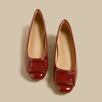 [Highly reviewed] Buckle pumps, patent leather pumps, heels, comfortable to wear 