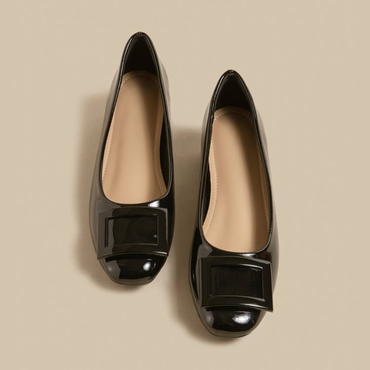 [Highly reviewed] Buckle pumps, patent leather pumps, heels, comfortable to wear 