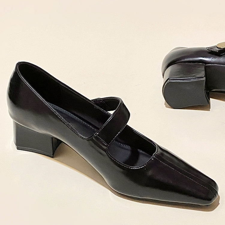 Mary Jane Pumps with 7cm Heels, Straps, and Chunky Heels, Easy to Wear for Commuting 