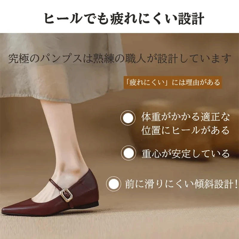[Repeated Customers] Mary Jane Pointed Toe Pumps with 5cm Heels for Comfort and Comfort for Commuting 