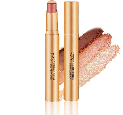 アイシャドウスティック 3色 グラデーション 12時間ウォータープルーフ 耐汗・耐油 高密着(マット仕上げ) ナチュラルベアメイク 涙袋 高発色 伸びる 初心者向け