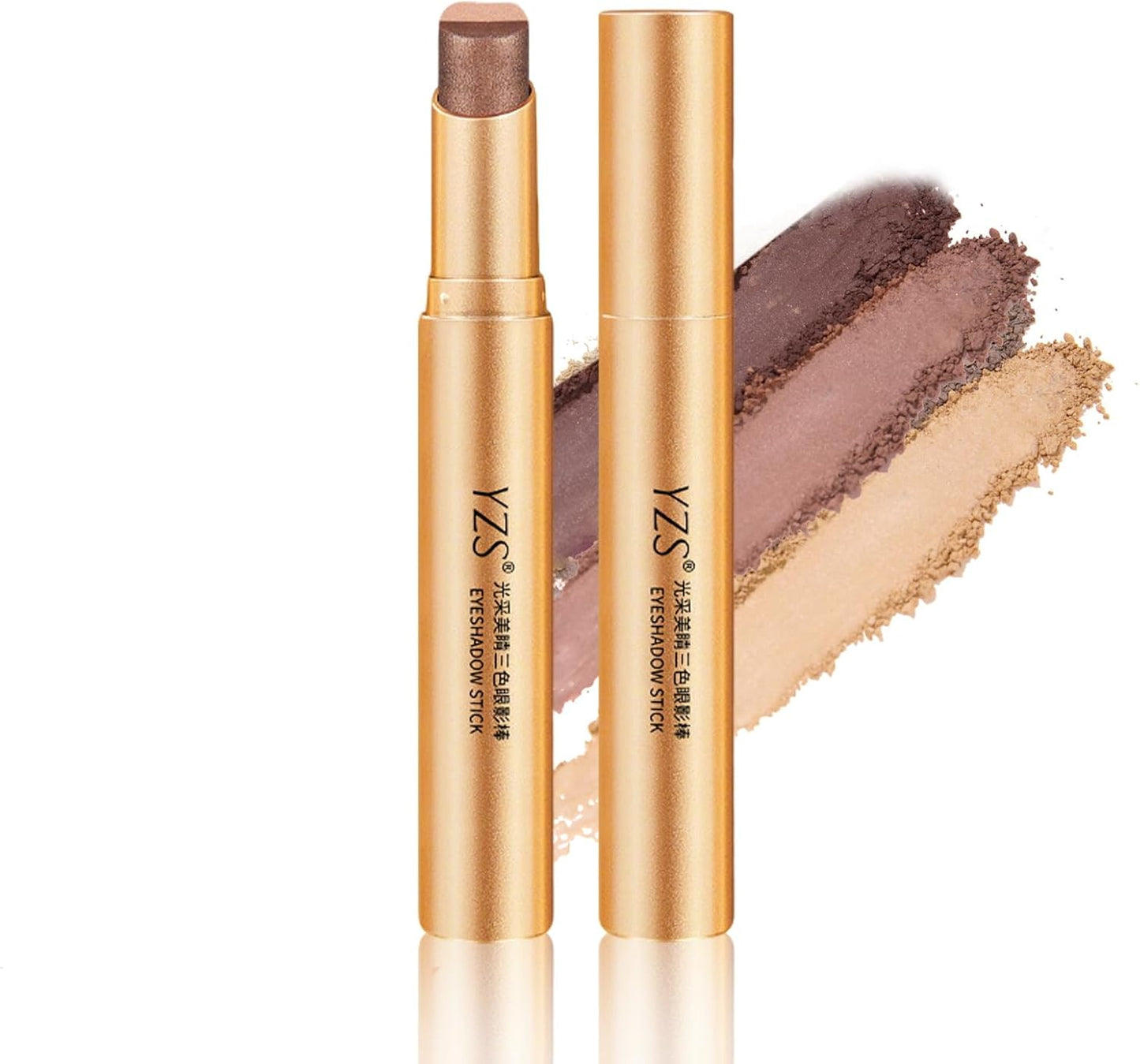 アイシャドウスティック 3色 グラデーション 12時間ウォータープルーフ 耐汗・耐油 高密着(マット仕上げ) ナチュラルベアメイク 涙袋 高発色 伸びる 初心者向け