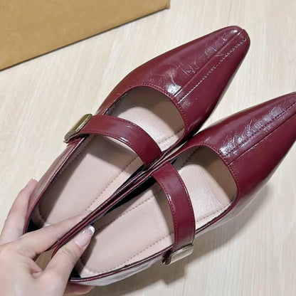 Mary Jane Pumps with 7cm Heels, Straps, and Chunky Heels, Easy to Wear for Commuting 