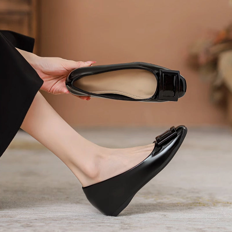 [Highly reviewed] Buckle pumps, patent leather pumps, heels, comfortable to wear 