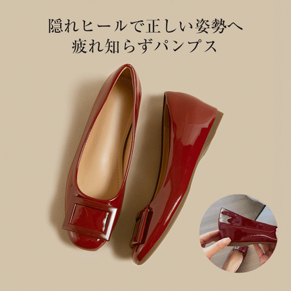 [Highly reviewed] Buckle pumps, patent leather pumps, heels, comfortable to wear 