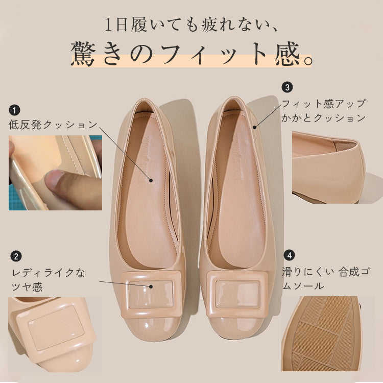 [Highly reviewed] Buckle pumps, patent leather pumps, heels, comfortable to wear 