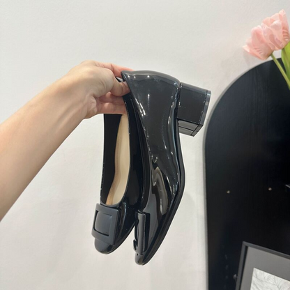 [Highly reviewed] Buckle pumps, patent leather pumps, heels, comfortable to wear 