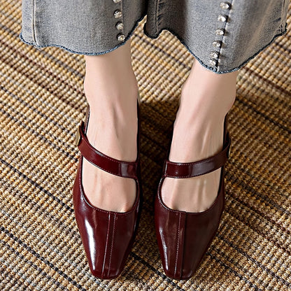 Mary Jane Pumps with 7cm Heels, Straps, and Chunky Heels, Easy to Wear for Commuting 