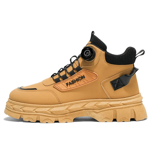 ドイツ消防士専用ブーツ！50万足突破！ノーシューレース復古デザイン、秋に最適！