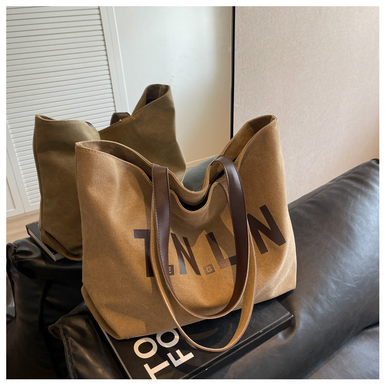 【2026年新作】レディース ビンテージ 大容量 トートバッグ | 韓国風 通勤 ハンドバッグ ショルダーバッグ ナイロン製 バックル留め