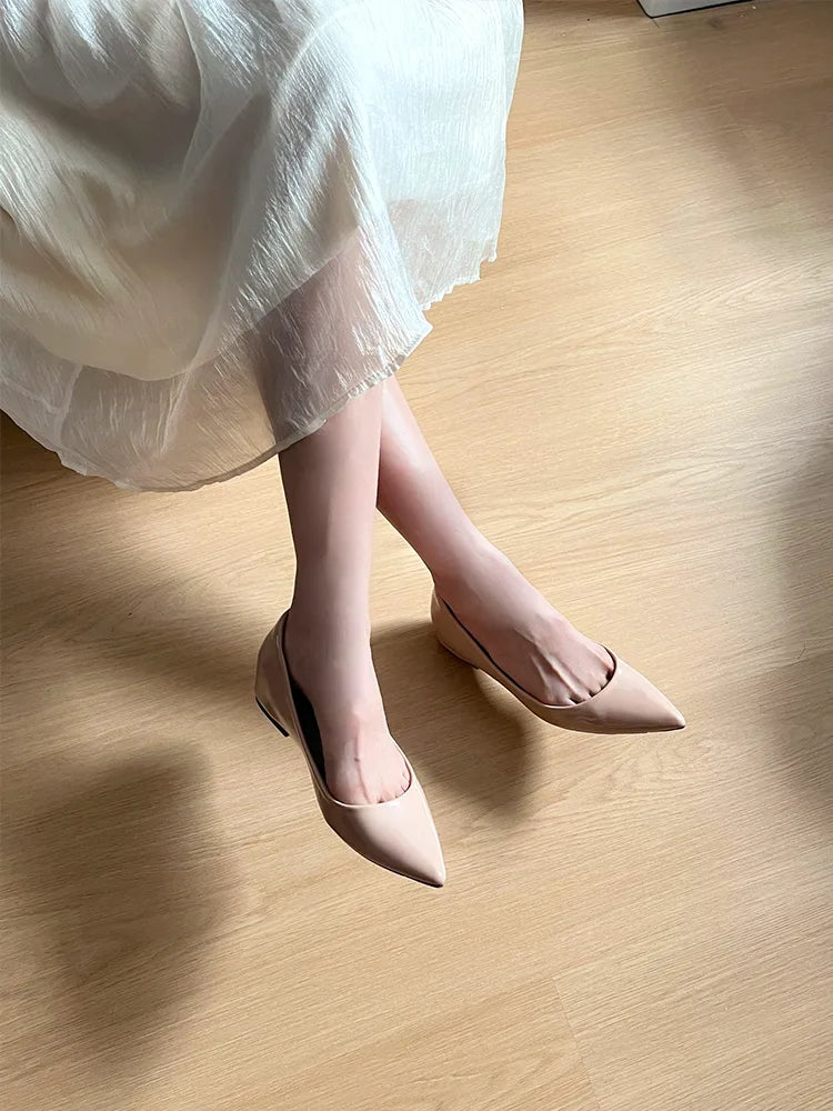 【当店No.1】 ポインテッドトゥパンプス エナメルパンプス インヒール5cmUP 細見え・脚長効果 小さいサイズ