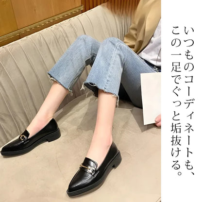 Bit Loafers, Pointed Toe, 3cm Up, Comfortable, Pain-Free, Comfortable for Work 