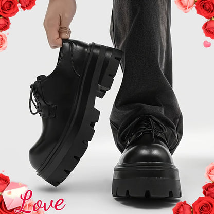 クラシック厚底メンズシューズ、快適滑り止めマイクロファイバーアッパー＆ゴム底、耐久性抜群のフォーマルシューズ、パーティー・休日・結婚式用メンズシューズ