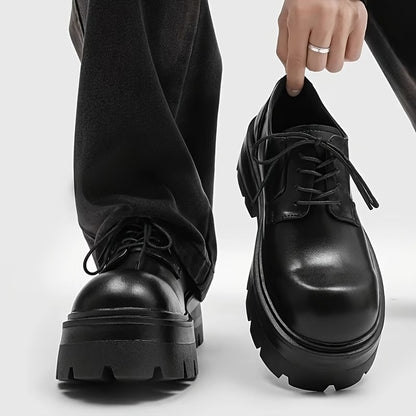 クラシック厚底メンズシューズ、快適滑り止めマイクロファイバーアッパー＆ゴム底、耐久性抜群のフォーマルシューズ、パーティー・休日・結婚式用メンズシューズ