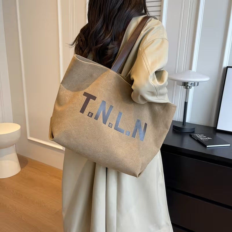 【2026年新作】レディース ビンテージ 大容量 トートバッグ | 韓国風 通勤 ハンドバッグ ショルダーバッグ ナイロン製 バックル留め