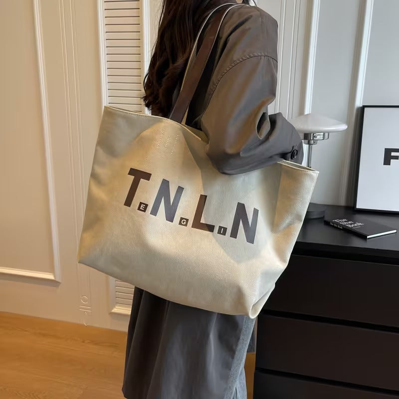 【2026年新作】レディース ビンテージ 大容量 トートバッグ | 韓国風 通勤 ハンドバッグ ショルダーバッグ ナイロン製 バックル留め