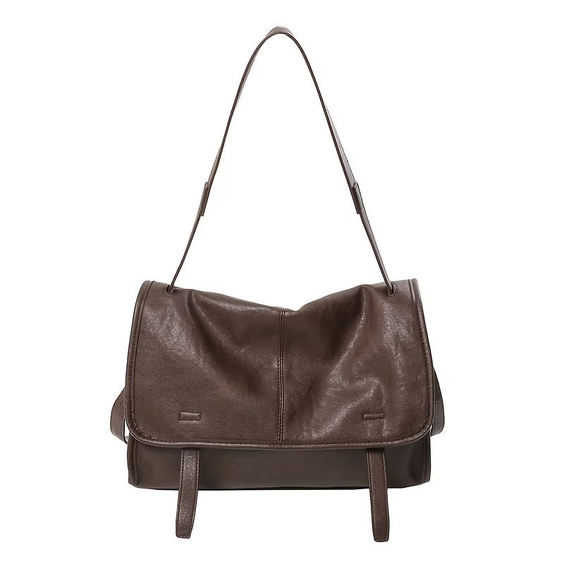 レディース 大容量 本革トートバッグ - ヴィンテージ風 メッセンジャーバッグ 通勤・旅行に最適 マグネットクロージャー＆調整可能ストラップ付き