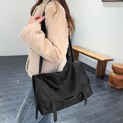 レディース 大容量 本革トートバッグ - ヴィンテージ風 メッセンジャーバッグ 通勤・旅行に最適 マグネットクロージャー＆調整可能ストラップ付き