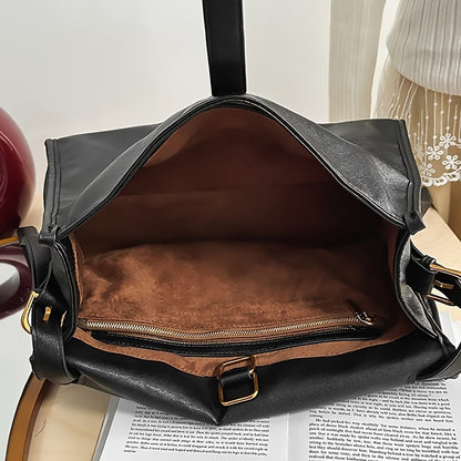 レディース 大容量 本革トートバッグ - ヴィンテージ風 メッセンジャーバッグ 通勤・旅行に最適 マグネットクロージャー＆調整可能ストラップ付き