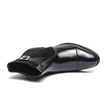 メンズアンクルブーツ｜ポインテッドトゥ、ジッパークロージャー、滑り止めラバーソール、クッションライニング - カジュアル＆パーティー、オールシーズン、シンプルデザイン、頑丈な作り