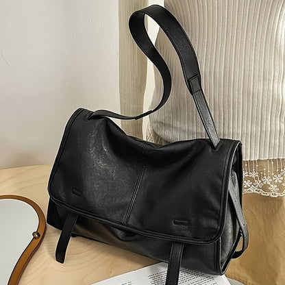 レディース 大容量 本革トートバッグ - ヴィンテージ風 メッセンジャーバッグ 通勤・旅行に最適 マグネットクロージャー＆調整可能ストラップ付き