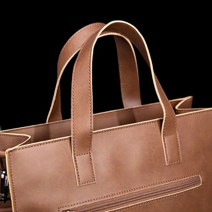 縦型ファッショナブルヴィンテージ クレイジーホースレザートートバッグ、トレンディなメッセンジャーバッグ、メンズショルダーバッグ