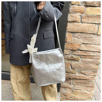 【2026年版】大容量 レース リボン テクスチャー 簡単 カジュアル 通勤 通学 下 arm バケット ハンドバッグ ショルダーバッグ レディース | 布製, ミックスカラー, フタ付き