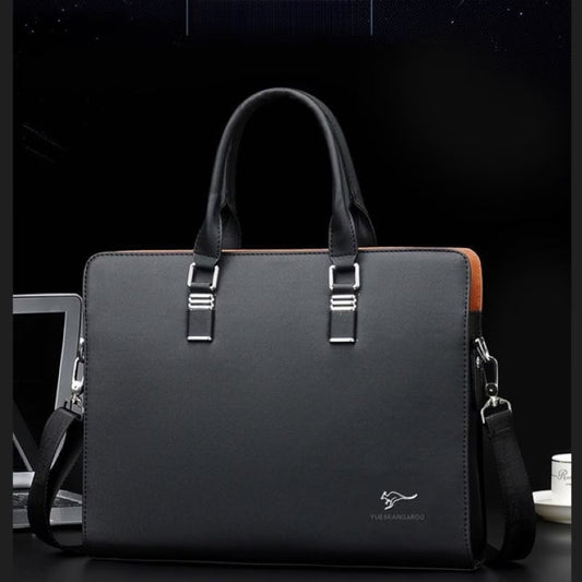 【メンズ】本物の牛革風 フェイクレザー 新作 ハンドバッグ ビジネス ブリーフケース ラップトップ対応 クロスボディスタイル