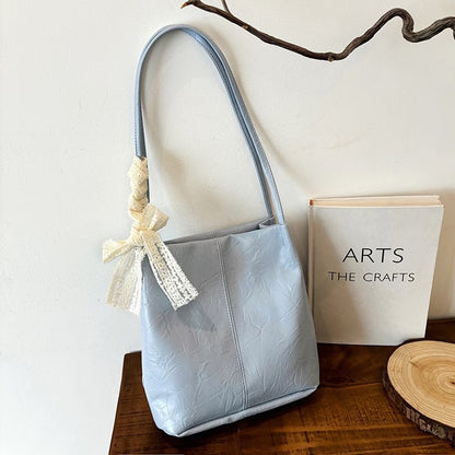 【2026年版】大容量 レース リボン テクスチャー 簡単 カジュアル 通勤 通学 下 arm バケット ハンドバッグ ショルダーバッグ レディース | 布製, ミックスカラー, フタ付き