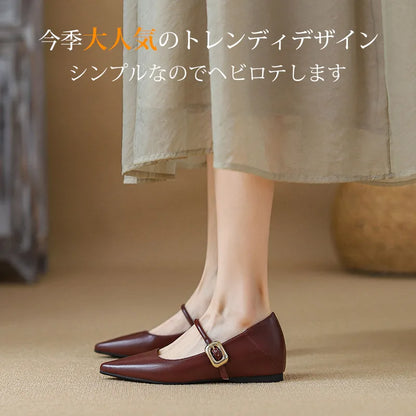 [Repeated Customers] Mary Jane Pointed Toe Pumps with 5cm Heels for Comfort and Comfort for Commuting 