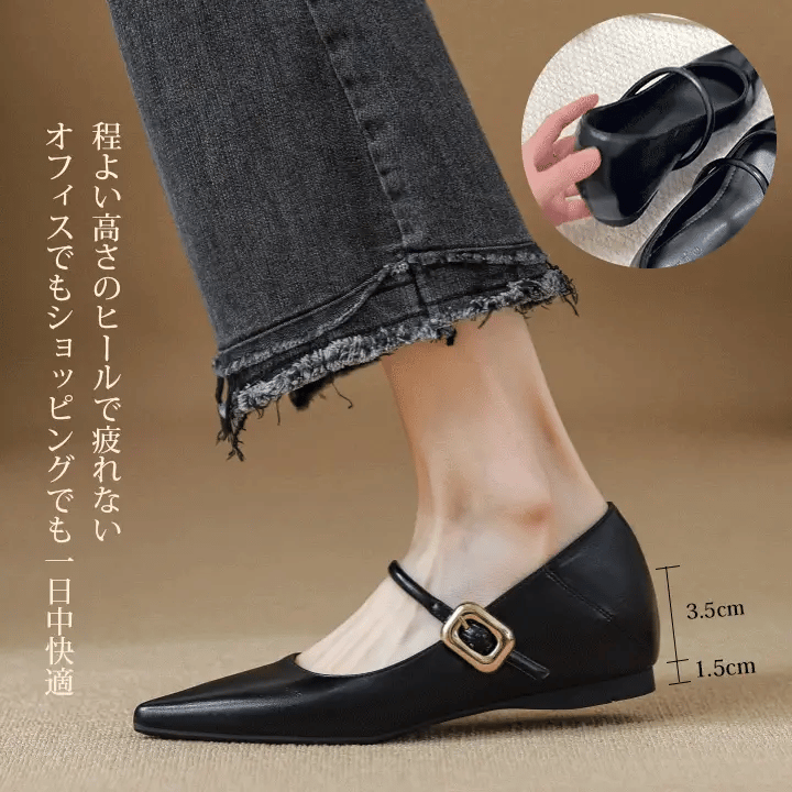 [Repeated Customers] Mary Jane Pointed Toe Pumps with 5cm Heels for Comfort and Comfort for Commuting 