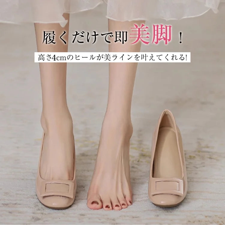 [Highly reviewed] Buckle pumps, patent leather pumps, heels, comfortable to wear 