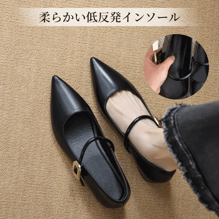 [Repeated Customers] Mary Jane Pointed Toe Pumps with 5cm Heels for Comfort and Comfort for Commuting 