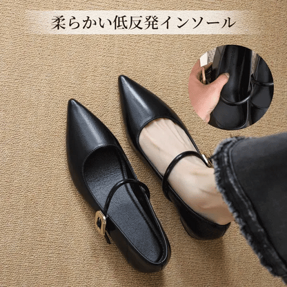[Repeated Customers] Mary Jane Pointed Toe Pumps with 5cm Heels for Comfort and Comfort for Commuting 